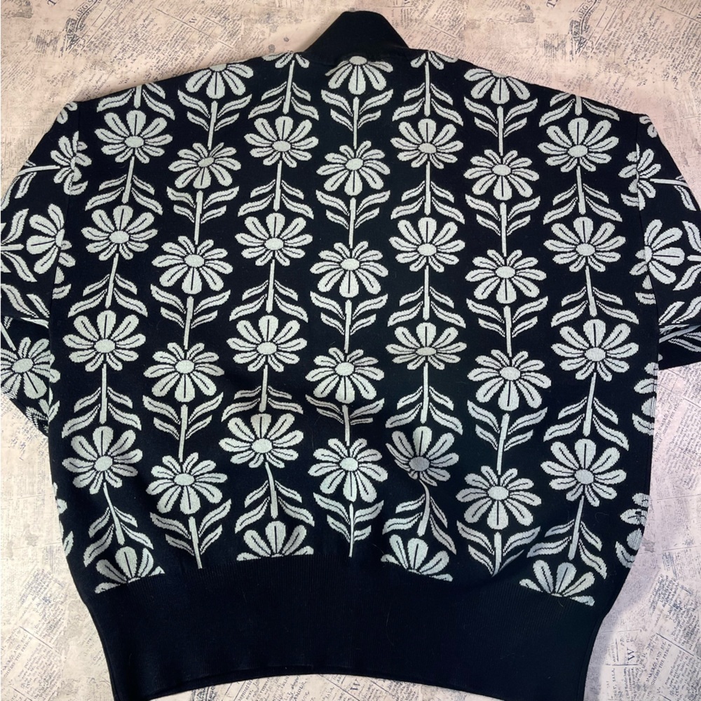 Sandro Kurt Daisy Jacquard Quarter Zip Sweater - Picture 3 of 9